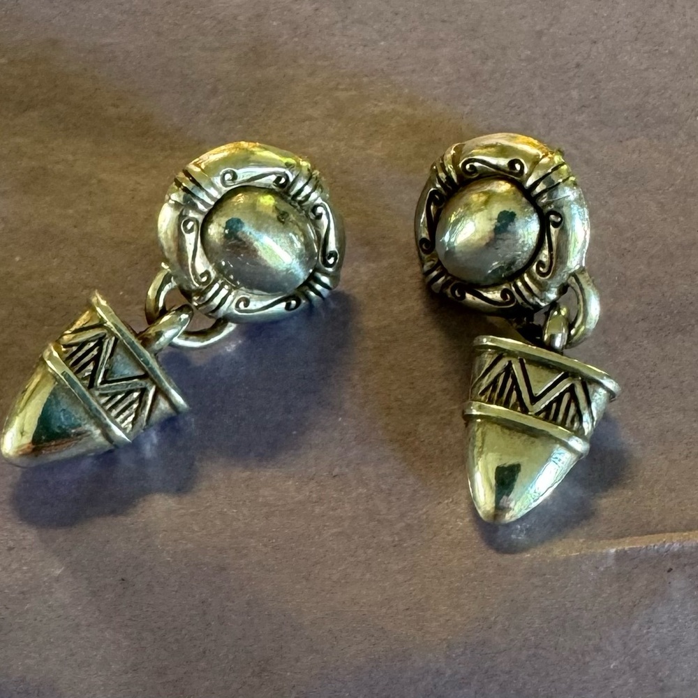 Brighton Silver-Tone Ornate Dangle Earrings